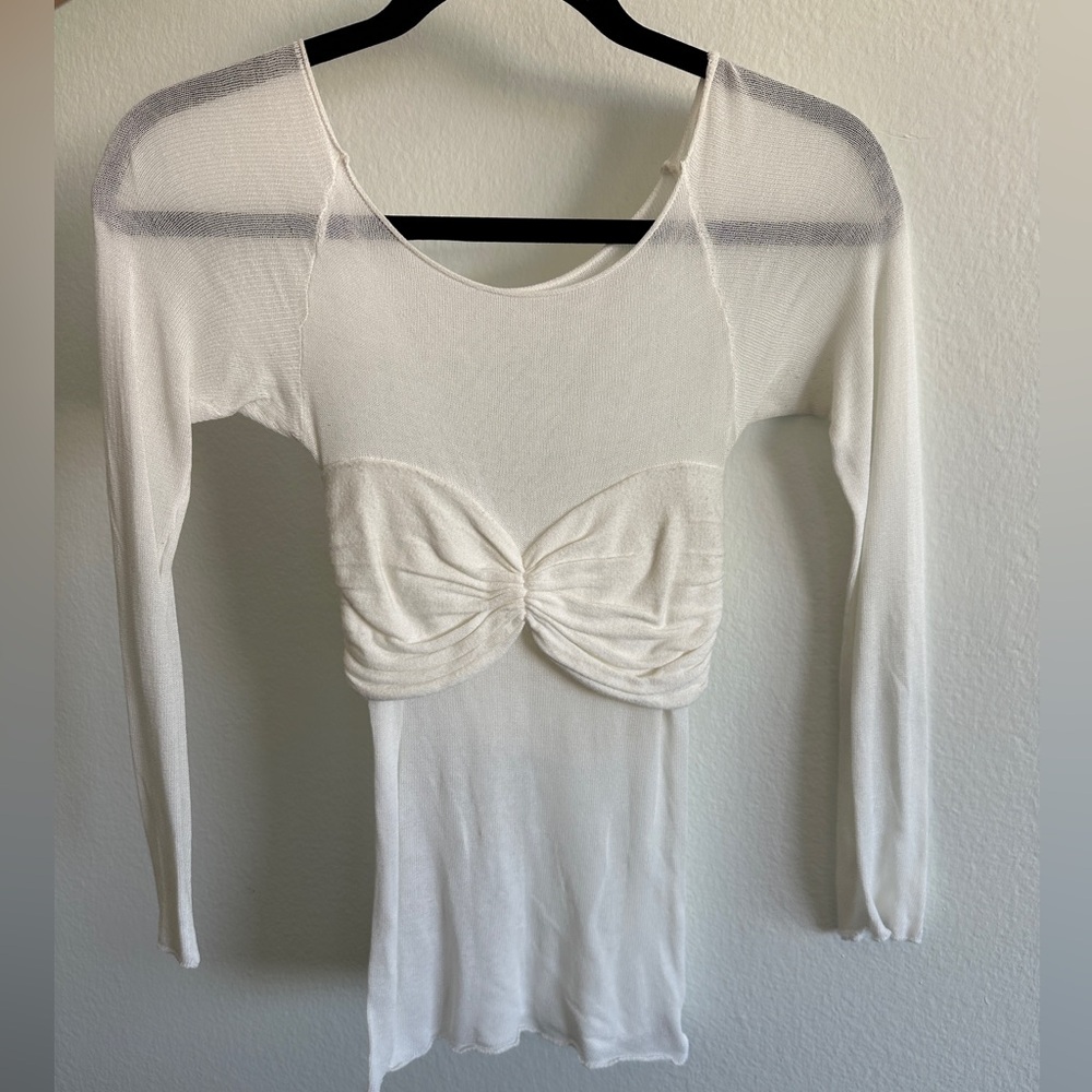 SOLD ON DEPOP - White Mesh Long Sleeve - XS - great condition